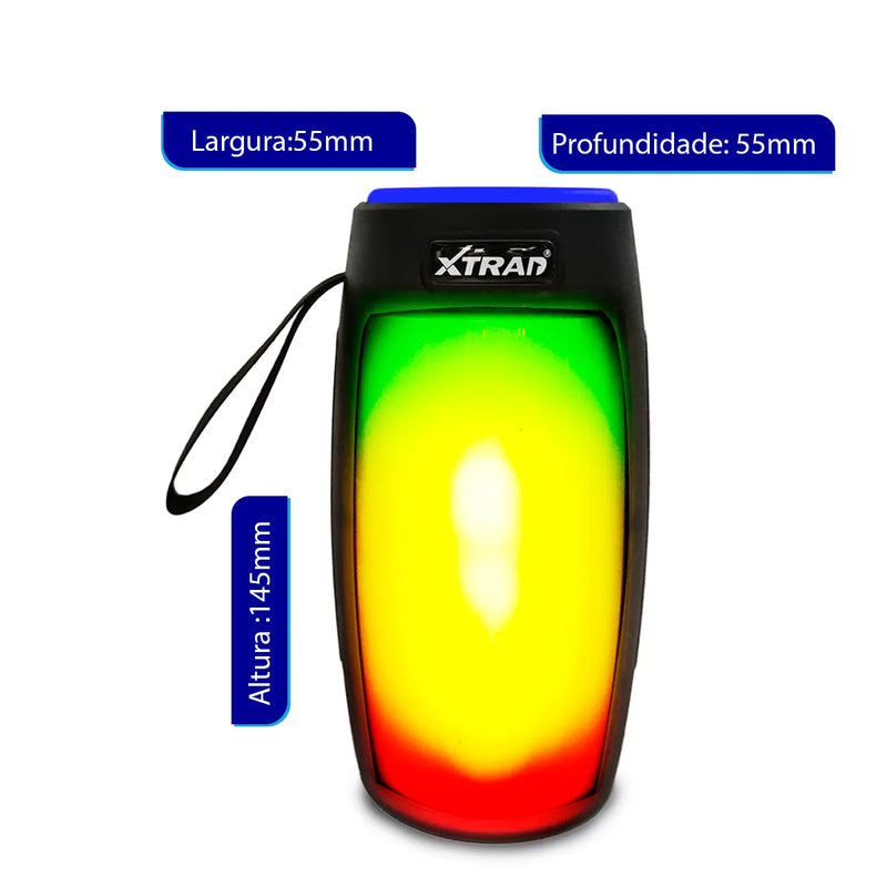 Caixa de Som Bluetooth Portátil com Luz RGB