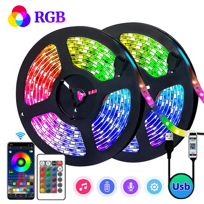 Fita de LED RGB 5050, 5V, 5 METROS 16 Cores