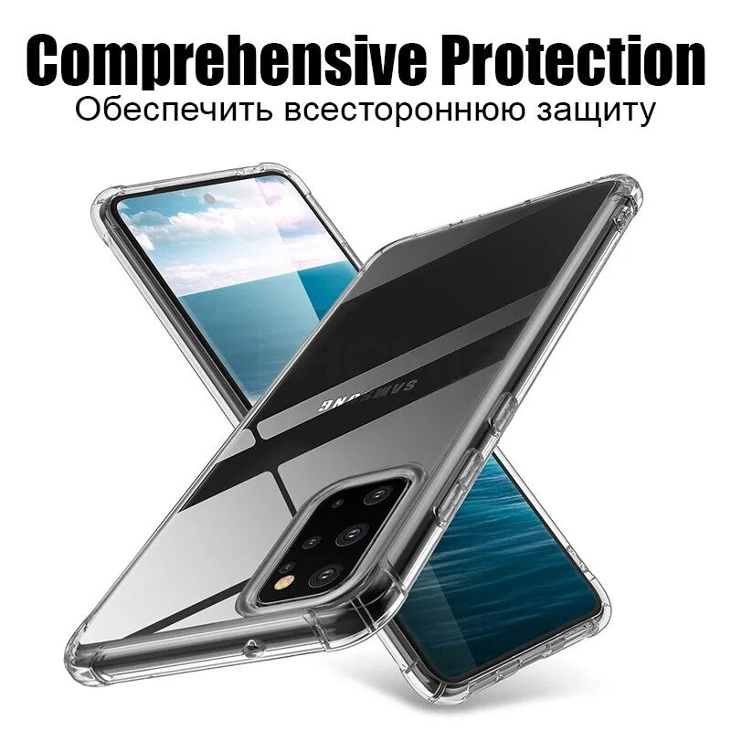 Capa de Silicone Macia Transparente à Prova de Choque para Samsung Galaxy