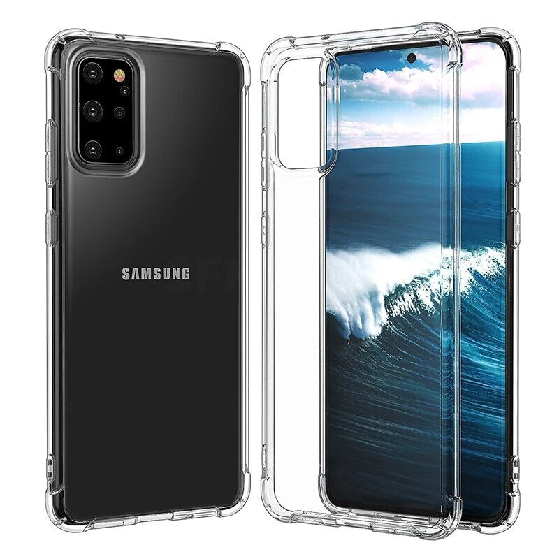 Capa de Silicone Macia Transparente à Prova de Choque para Samsung Galaxy